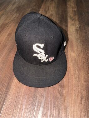 NEW ERA TEAM HEART 59FIFTY FITTED - CHICAGO WHITE SOX Flexfit Sz 7 1/8